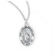 Sterling Silver Our Lady of Guadalupe Oval Medal With Chain For Cheap