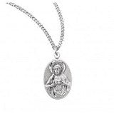 Sterling Silver Scapular Sacred Heart of Jesus Medal With Chain Sale