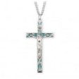 Sterling Silver and Blue Enameled Crucifix With Chain Online