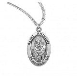 Sterling Silver Saint Anthony Oval Medal With Chain Discount