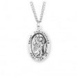 Sterling Silver Patron Saint Christopher Oval Medal With Chain Hot on Sale