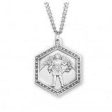 Sterling Silver Saint Michael the Archangel Hexagon Medal With Chain Online