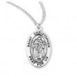 Sterling Silver Saint Christopher Oval Medal With Chain For Cheap