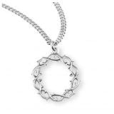 Sterling Silver Crown of Thorns Medal With Chain on Sale