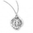 Sterling Silver Fancy Baroque Style Miraculous Medal With Chain Online Hot Sale