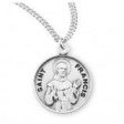 Sterling Silver St. Francis Round Medal With Chain Fashion