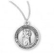 Sterling Silver Saint Christopher Round Medal With Chain Discount