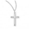 Sterling Silver Flower Tipped Cross With Chain Discount