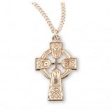 Gold Over Sterling Silver Irish Celtic Cross Pendant With Chain Fashion