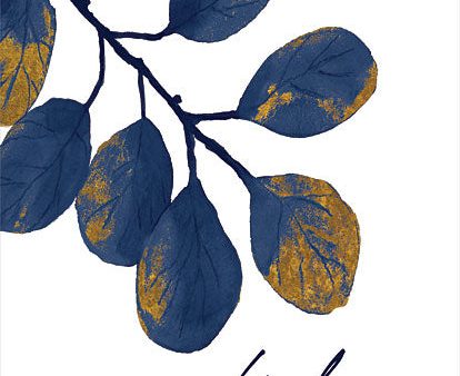 CIN3089 - Kindness Navy Gold Leaves - 12x16 Online Sale